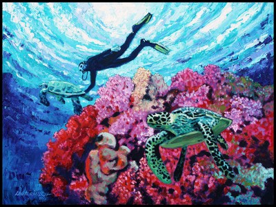 Playing With Sea Turtles